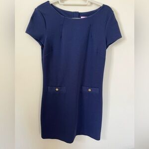 Lilly Pulitzer Layton Short Sleeve Shift Dress Navy Size Medium